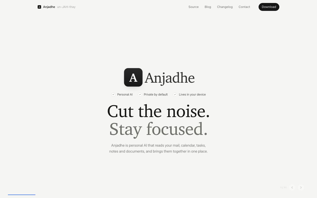 Anjadhe interface screenshot