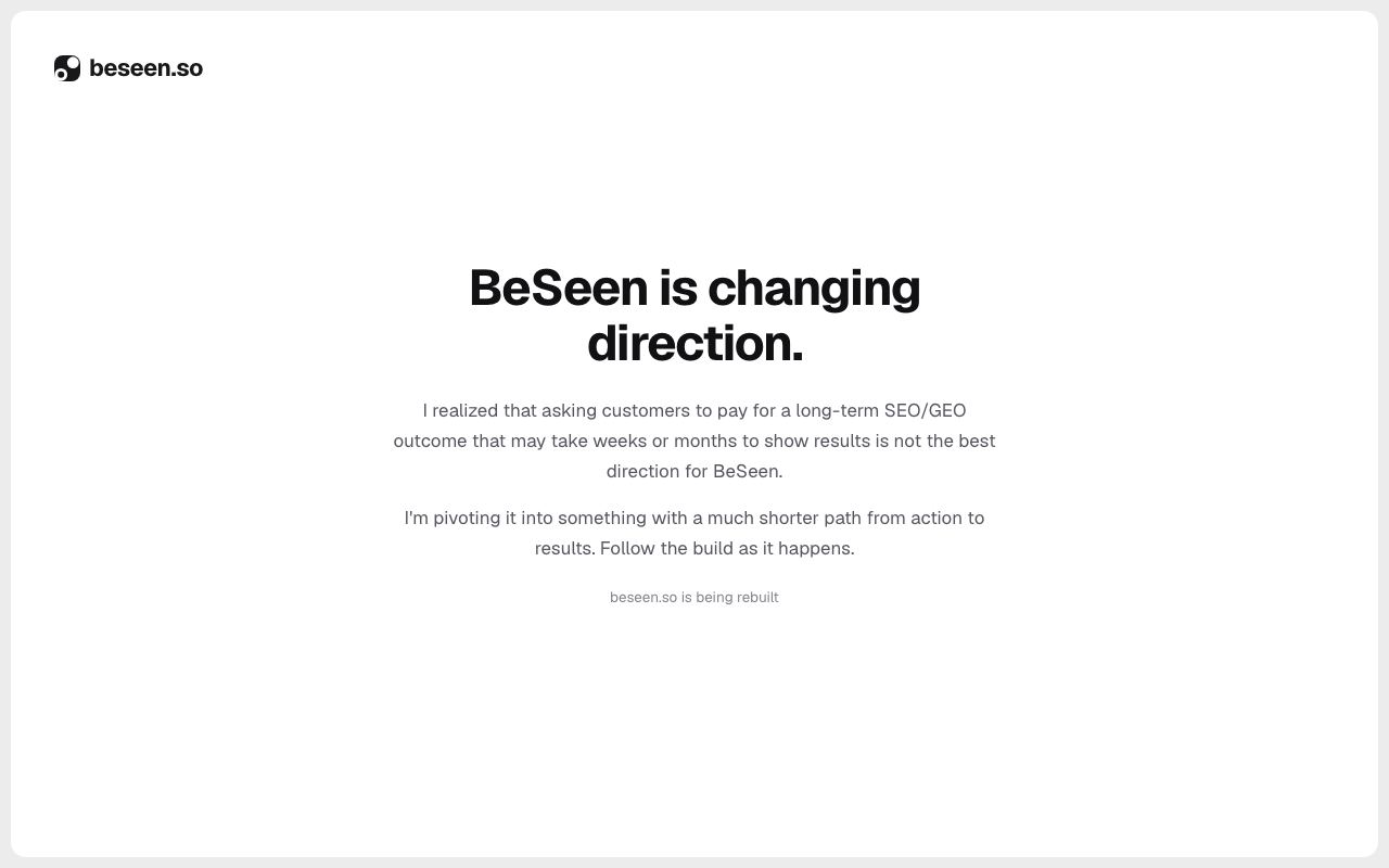 BeSeen interface screenshot