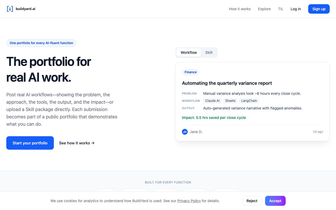Buildyard interface screenshot