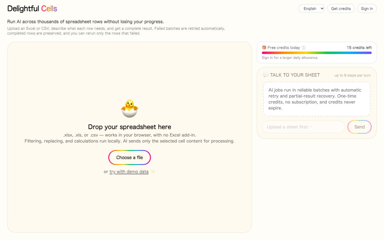 Delightful Cells interface screenshot