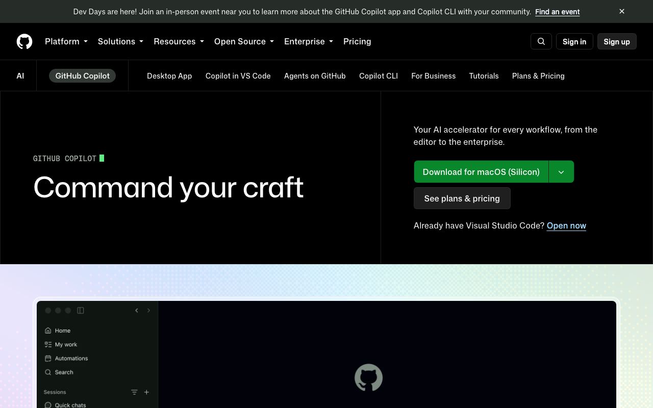 GitHub Copilot interface screenshot