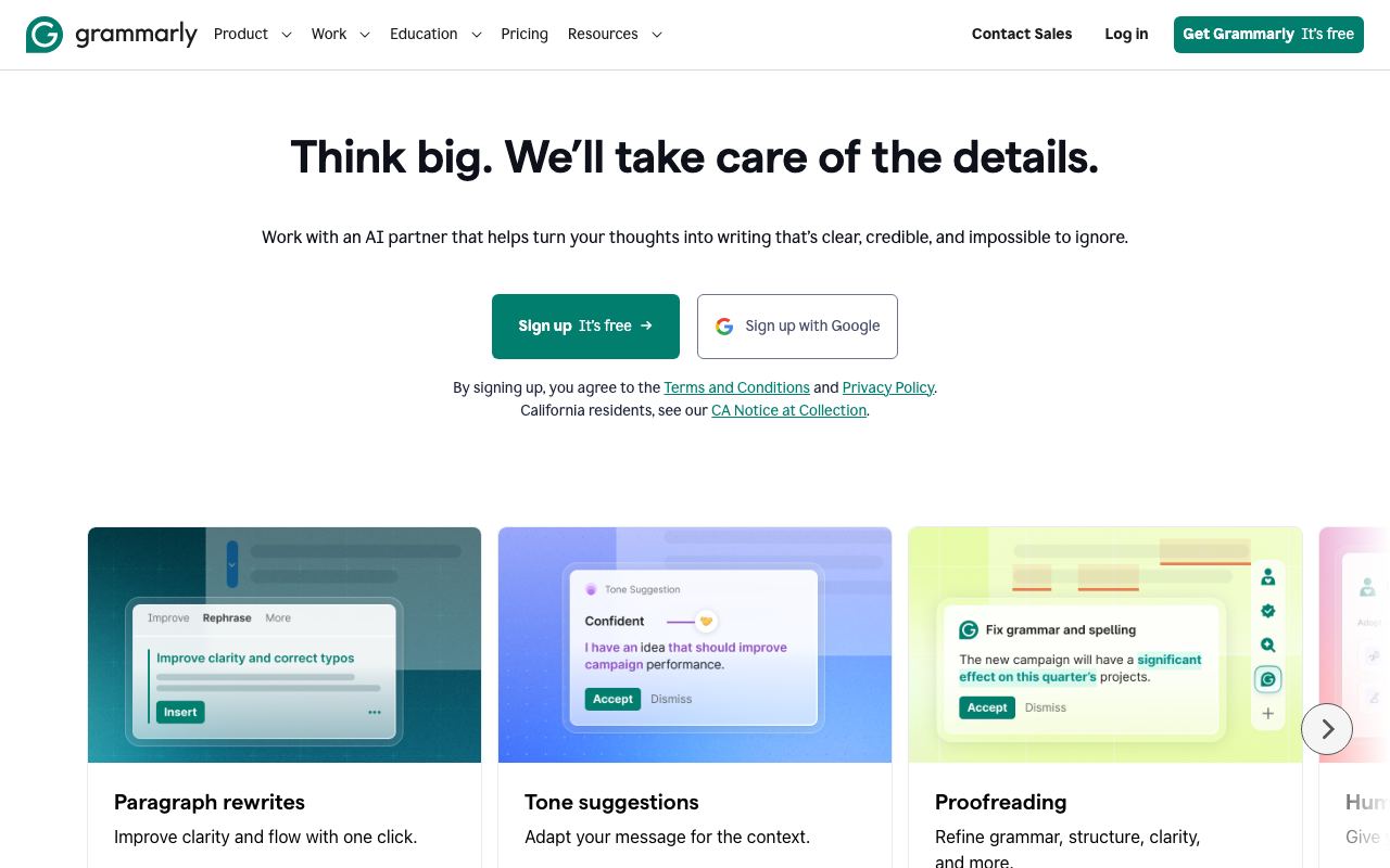 Grammarly interface screenshot