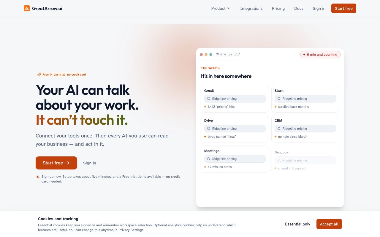 GreatArrow interface screenshot