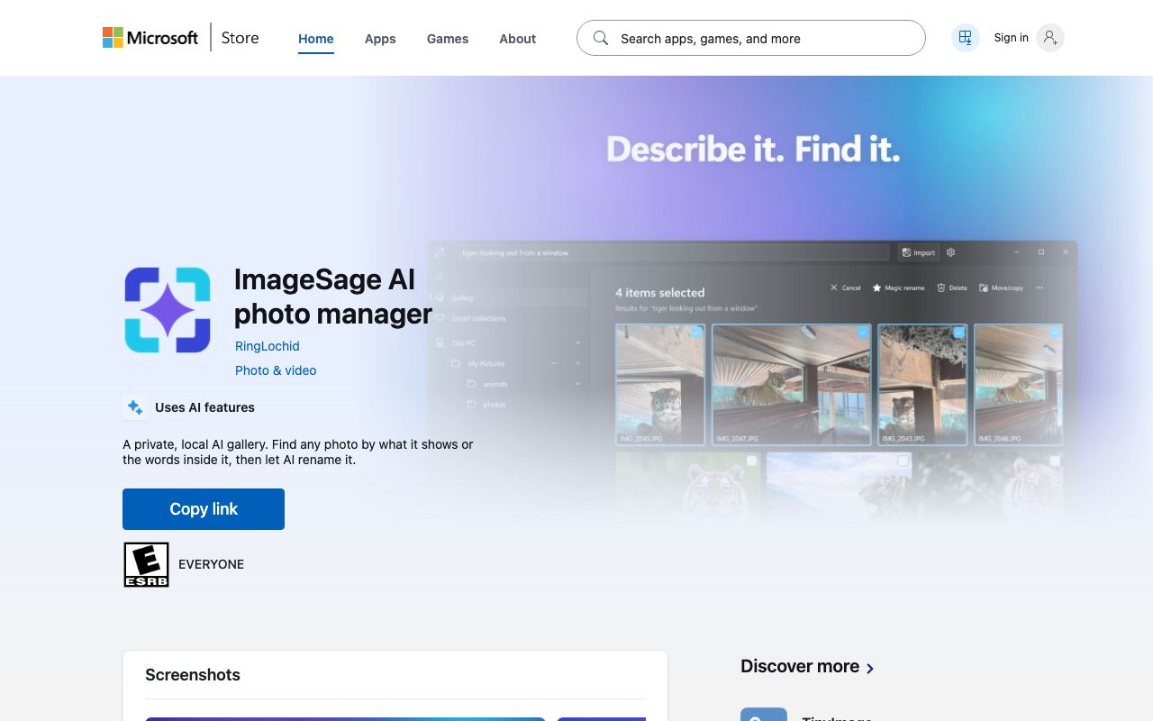 ImageSage interface screenshot
