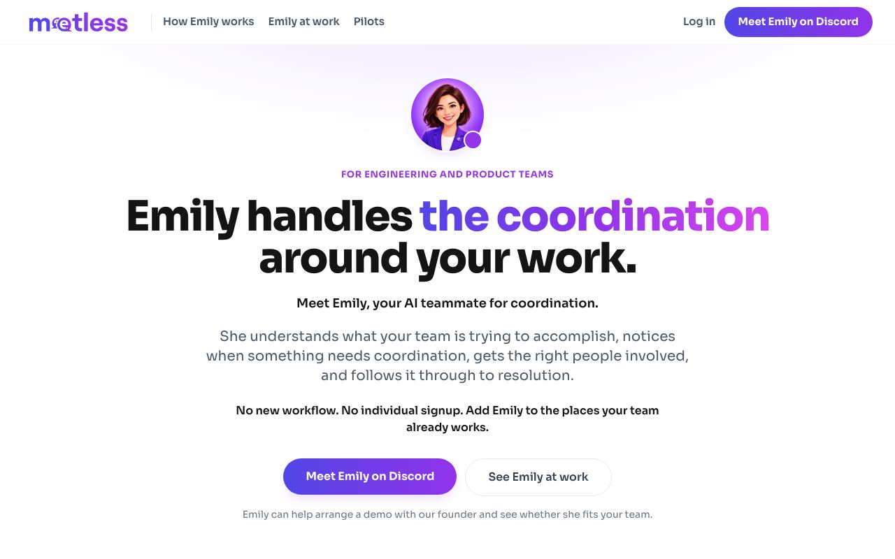 Meetless interface screenshot
