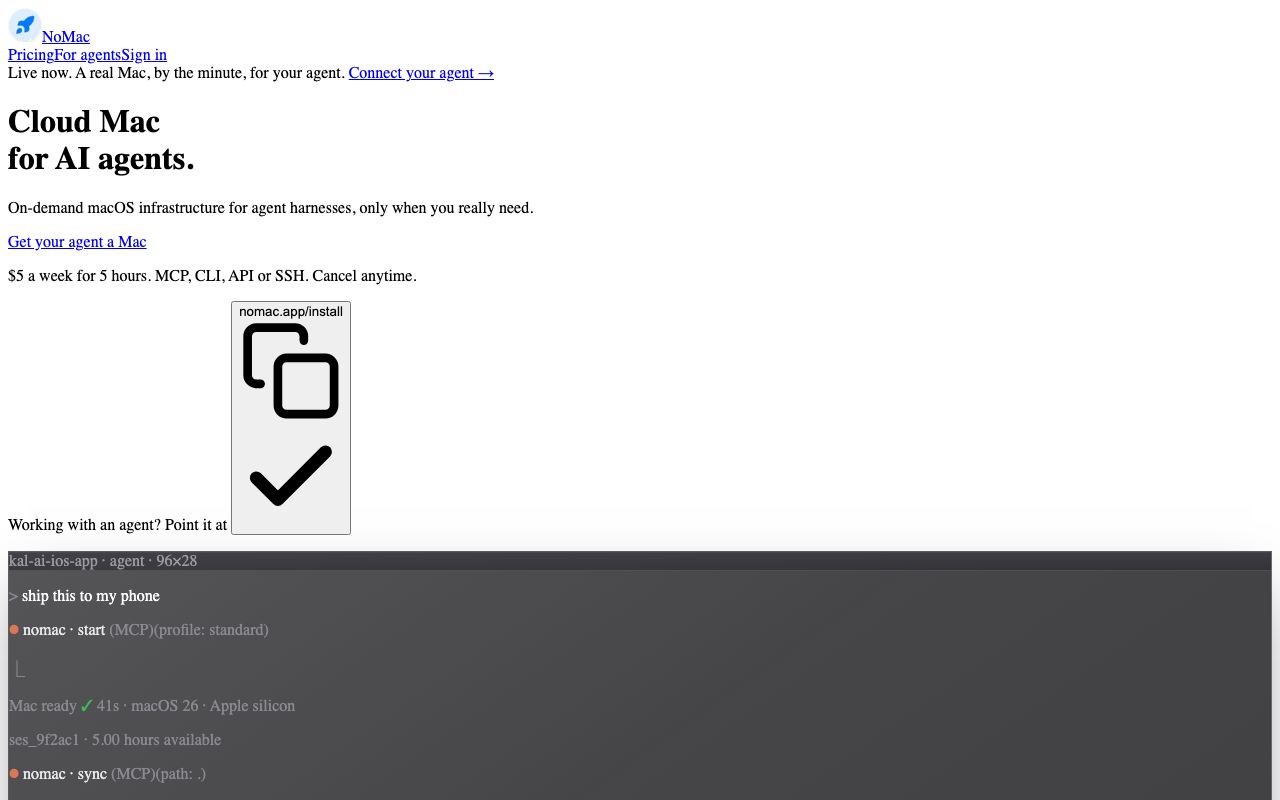 NoMac.App interface screenshot