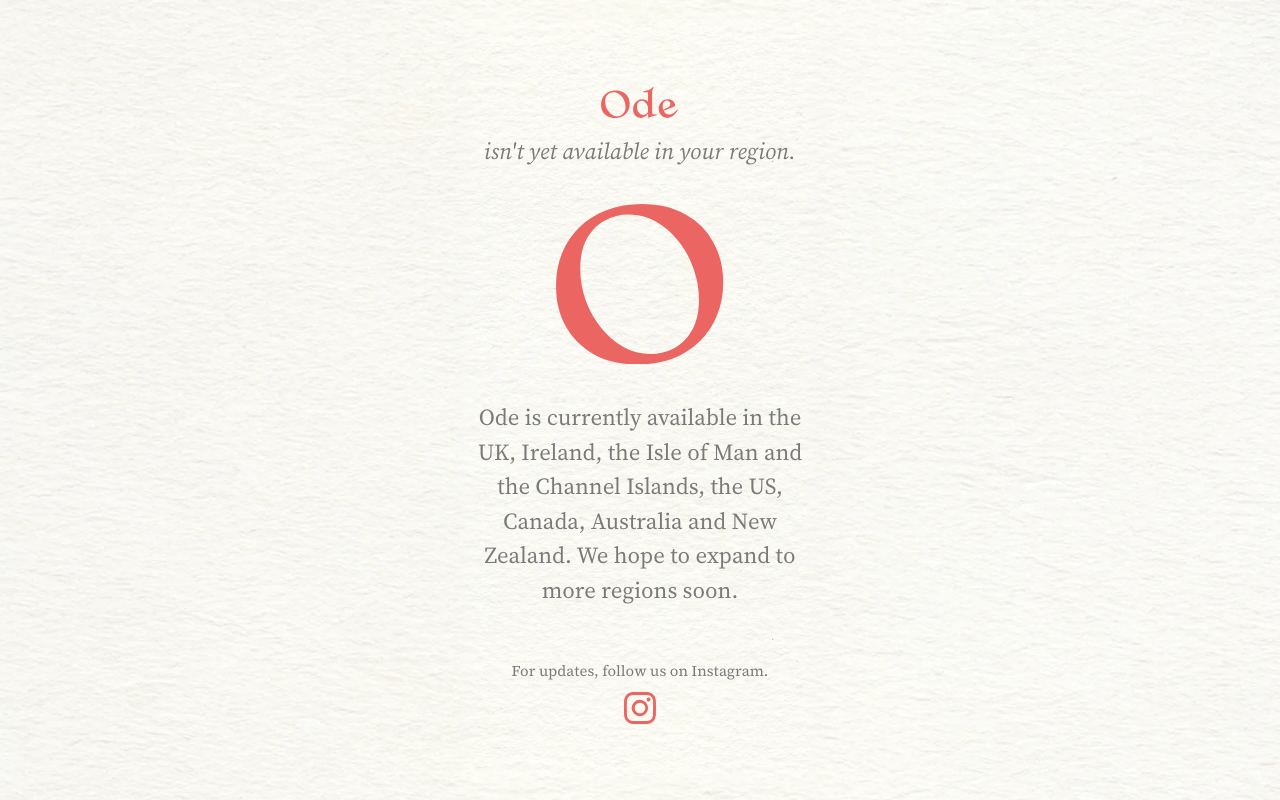 Ode Poetry interface screenshot