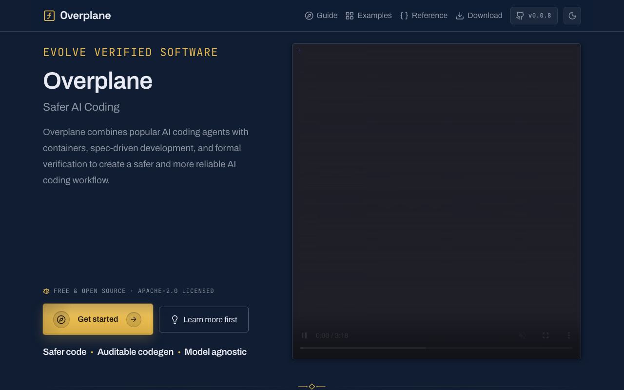 Overplane interface screenshot