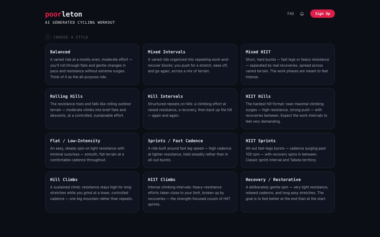 Poorleton interface screenshot