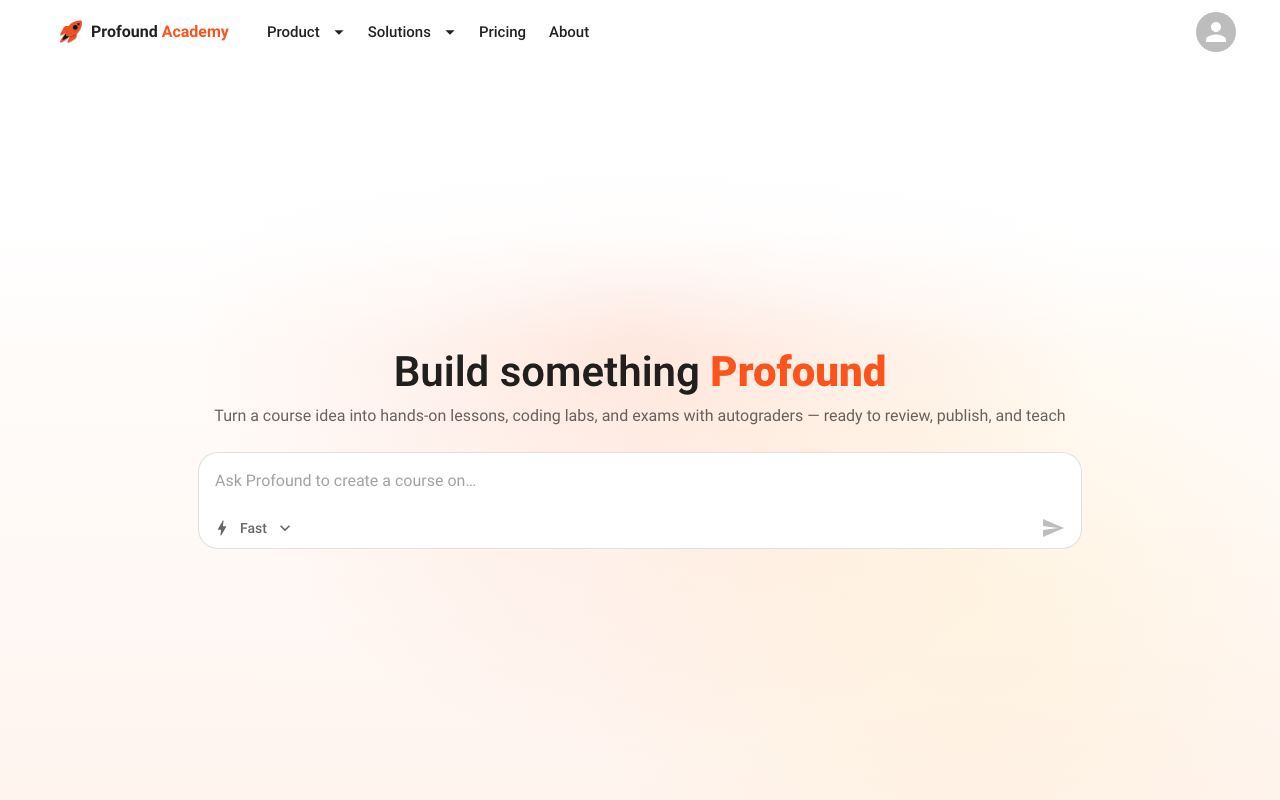 Profound Academy interface screenshot
