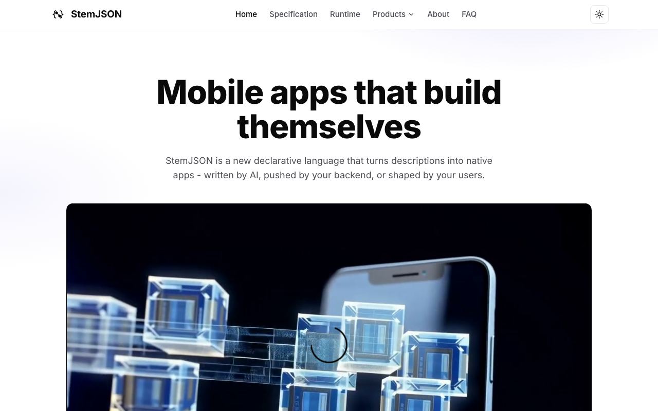 StemJSON interface screenshot
