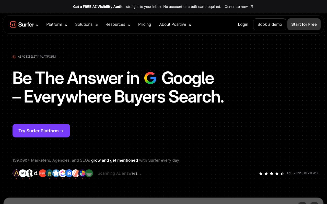 Surfer SEO interface screenshot