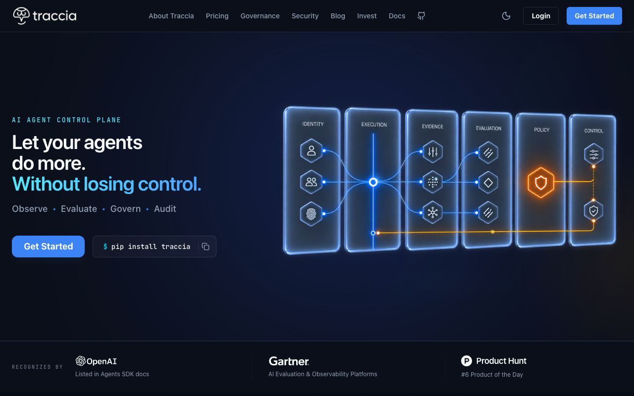 Traccia interface screenshot