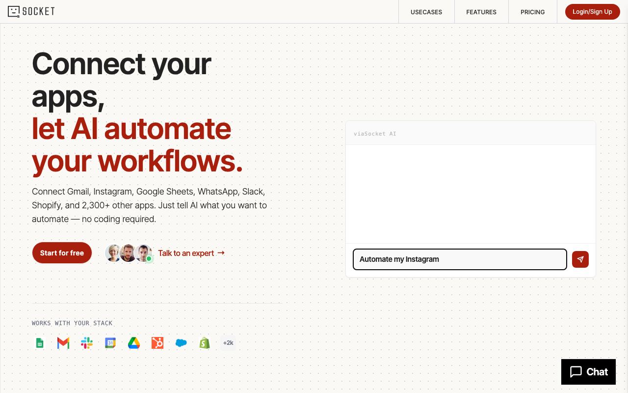 viaSocket interface screenshot