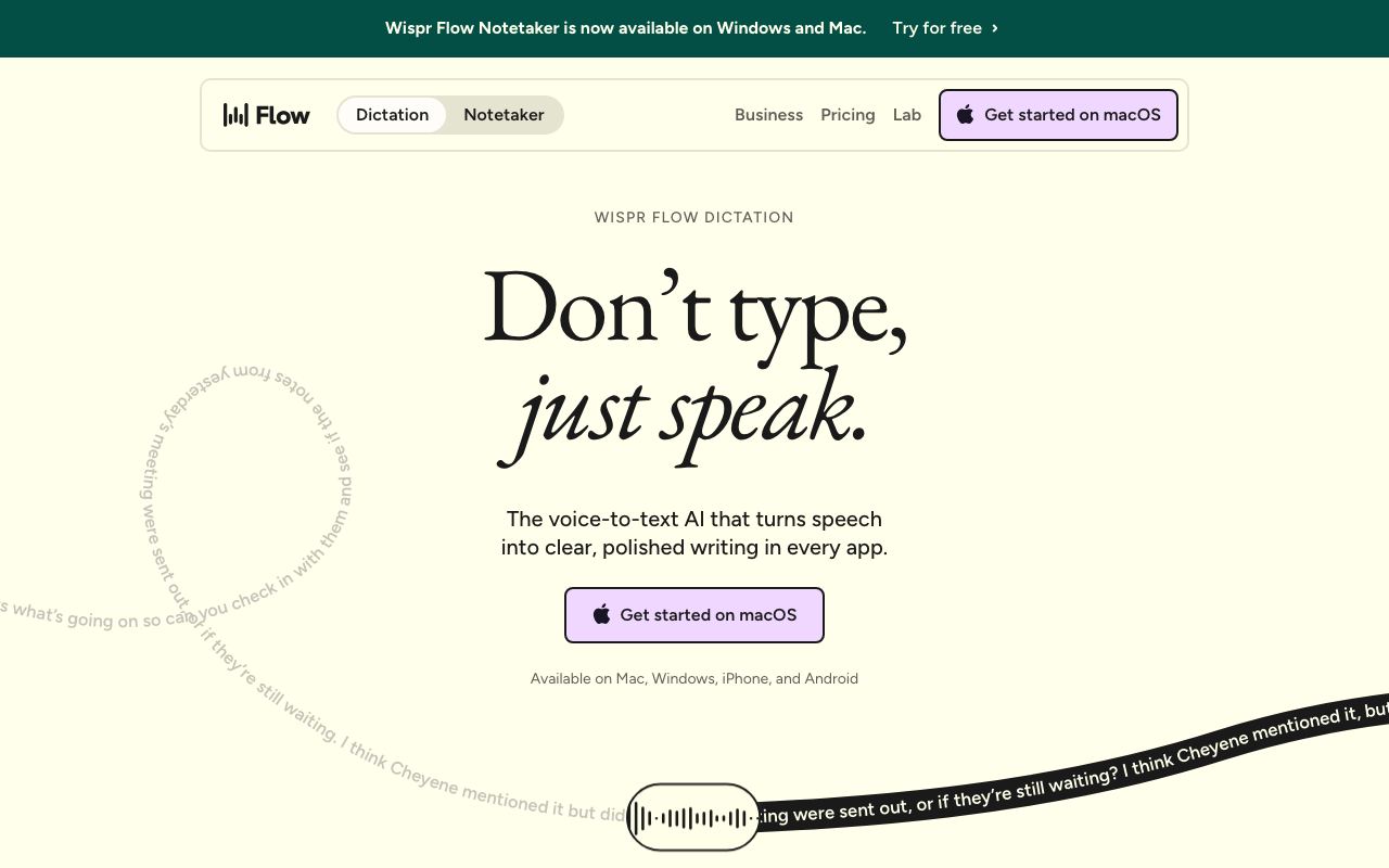 Wispr Flow interface screenshot